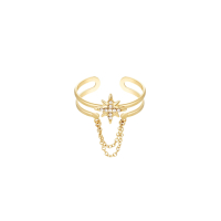Ster Ring Stainless Steel Goud