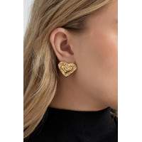 Hart Oorbel Stainless Steel Goud