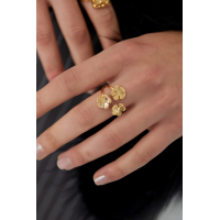 Floral Ring Stainless Steel Goud