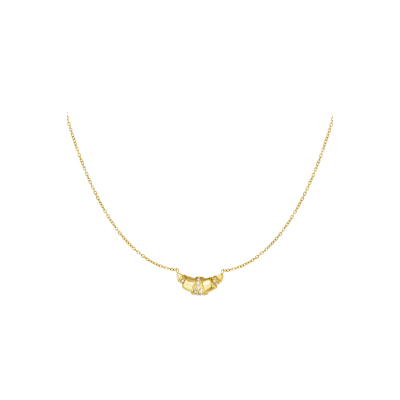 Croissant Ketting Stainless Steel Goud