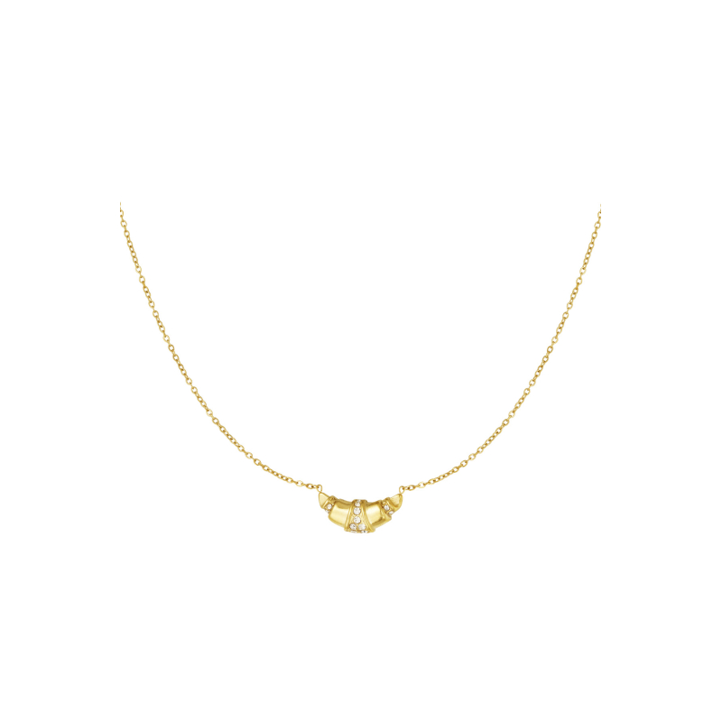 Croissant Ketting Stainless Steel Goud