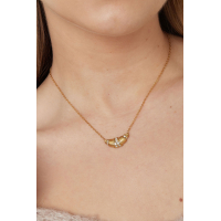 Croissant Ketting Stainless Steel Goud