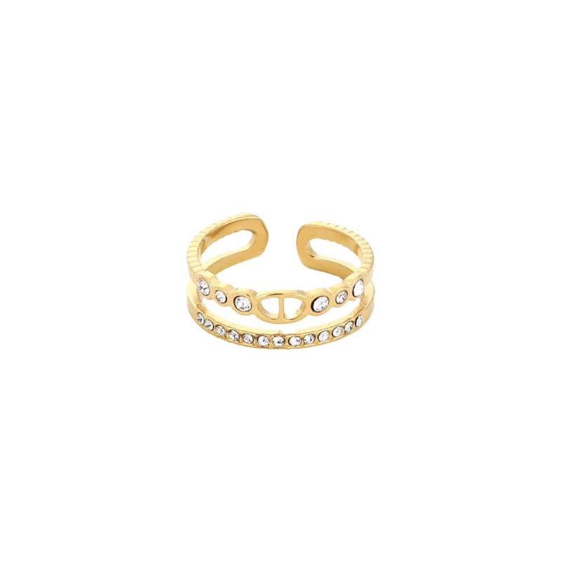 Statement Ring Stainless Steel Goud
