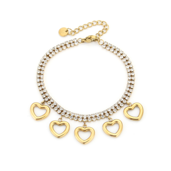 Hartjes Tennis Armband Stainless Steel