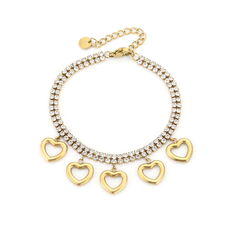 Hartjes Tennis Armband Stainless Steel