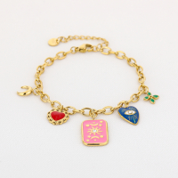 Kleurrijke Bedel Armband Stainless Steel