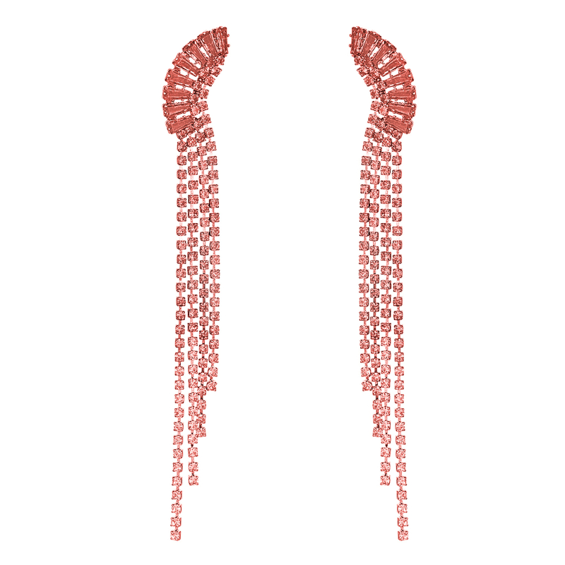 Moon Strass Oorbellen Roze