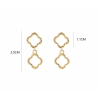 Klaver Open Oorbel Stainless Steel 