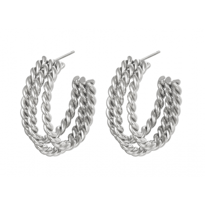 Tripple Twist Oorbel Stainless Steel