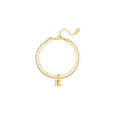 Slot Armband Stainless Steel Goud