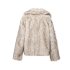 Faux Fur Jas Met Kraag Beige