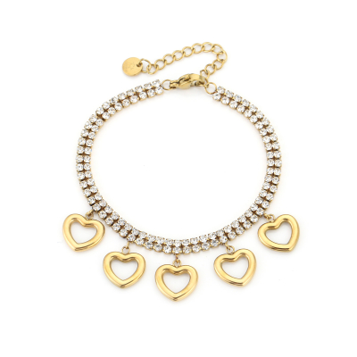 Hartjes Tennis Armband Stainless Steel