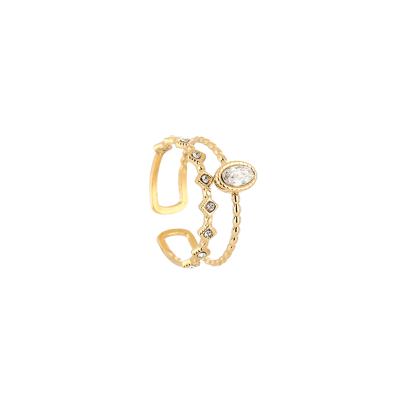 Dubble glam ring Stainless Steel